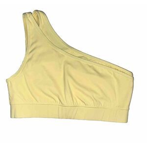 Foulaps Yellow Sports Bra Size Medium - Solo Banana - One Shoulder Double Strap